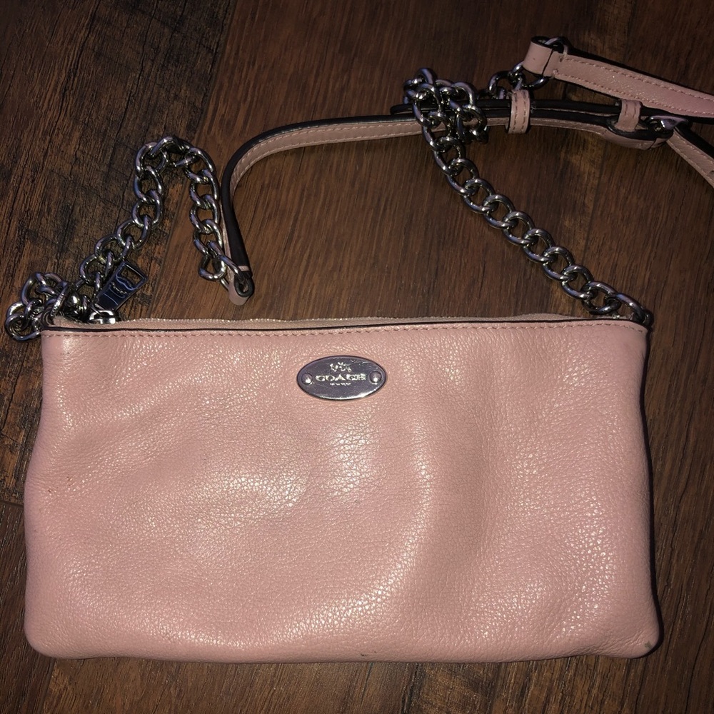 Coach soft pink leather crossbody bag